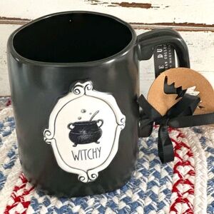 RAE DUNN Artisan Collection Black Witchy Cauldron Mug New!